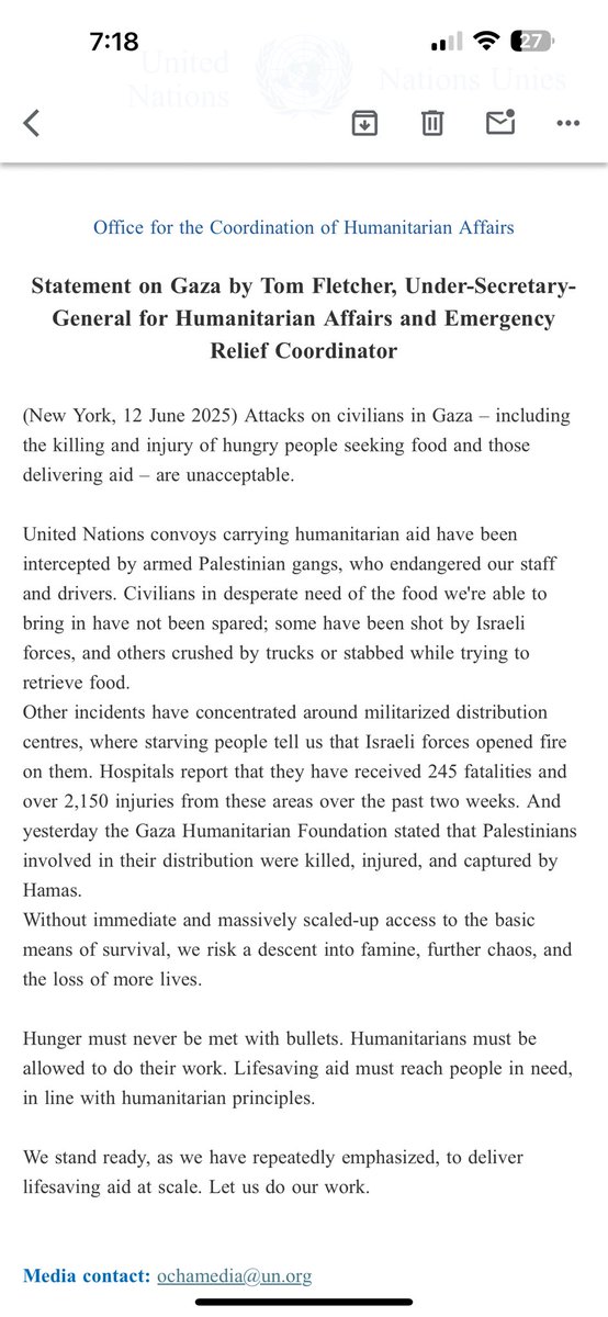 Palestinian gangs intercept UN aid convoys, Israeli forces fire on hungry civilians, according to UN relief coordinate, while U.S.-Israel backed aid group, GHF, says Hamas has killed and kidnapped its Palestinian relief workers.