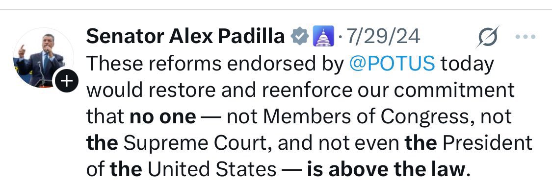 Two years ago, the Senator agreed with what happened to him today.