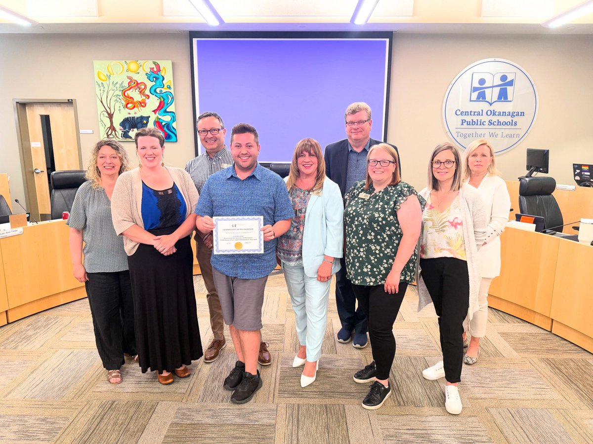 The Board of Education proudly recognized Tyson Cook (Freida Whales) for receiving the Kelowna Civic Award. Thank you, Tyson, for 14 years of inspiring leadership and advocacy. We’re so proud of you! 🌈👏 #SD23Pride #CivicAward #InclusionMatters #sd23 #sd23ed #sd23learns