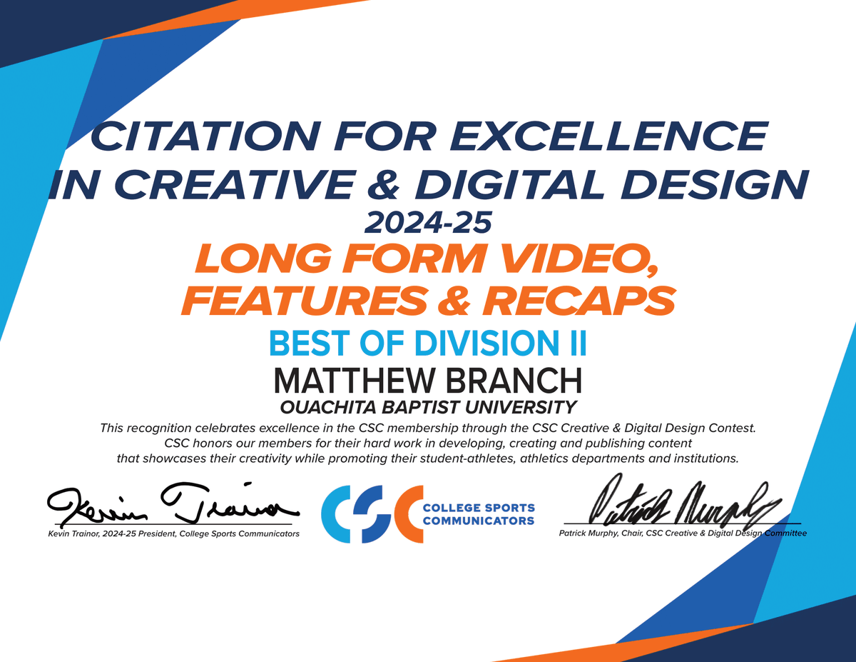 Matthew Branch📷📹 (@mattbranch99) on Twitter photo Really thankful and honored to have earned these awards from <a href="/CollSportsComm/">College Sports Communicators</a> for my work this year!
I finished 7th overall for Photographer of the Year, and ranked 3rd in D2!
My recap video of Football's win over Harding placed 5th overall and 2nd in D2! Really thankful and honored to have earned these awards from <a href="/CollSportsComm/">College Sports Communicators</a> for my work this year!
I finished 7th overall for Photographer of the Year, and ranked 3rd in D2!
My recap video of Football's win over Harding placed 5th overall and 2nd in D2!