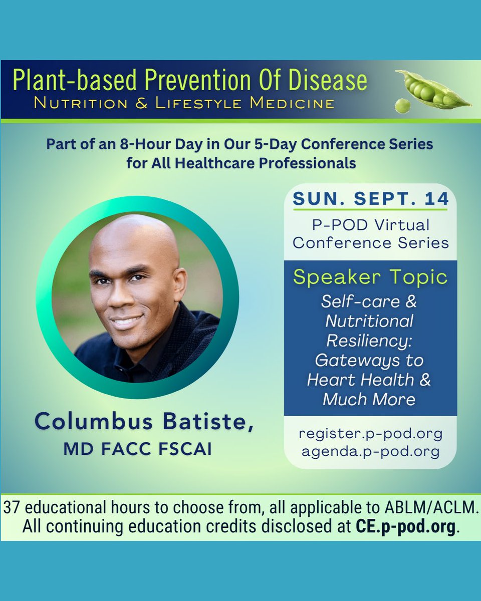 June is Men's Health Month, an important time to share that while #HeartDisease is the leading cause of death in men, a #plantbaseddiet can help prevent, treat and in some cases REVERSE heart disease. 

You won't want to miss these talks! Go to register.p-pod.org.