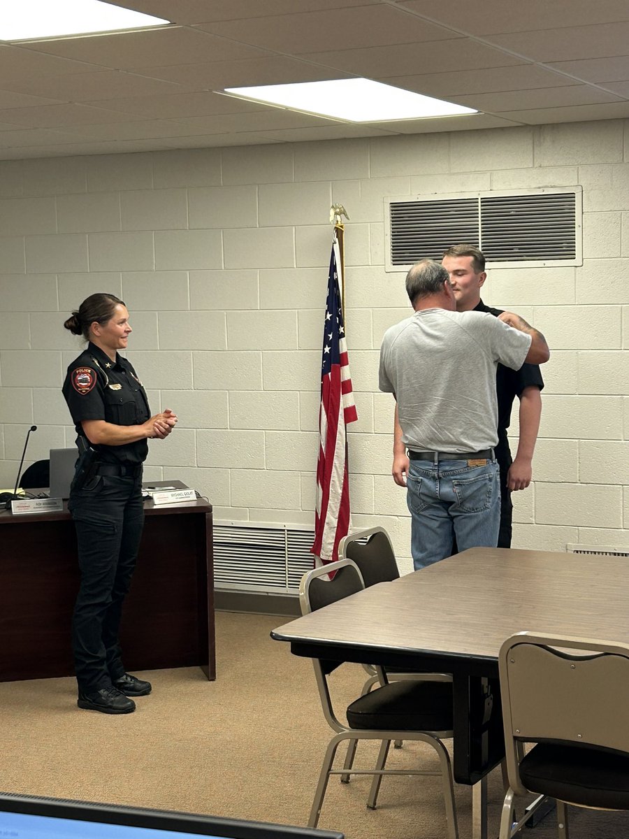We would like to welcome the newest officer to the Altoona Police Department. Bryce Elvaker was sworn in at the City Council meeting tonight and his father had the privilege of pinning his badge on for the first time. Welcome Bryce to the Altoona community!
