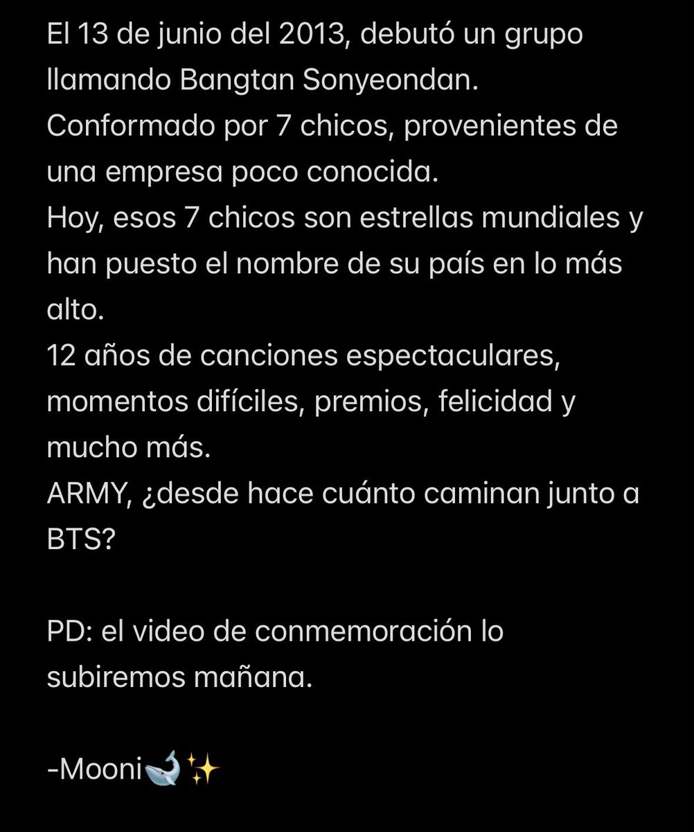 BTSCostaRica's tweet photo. Feliz aniversario, ARMY.💜

-Mooni🐋✨ https://t.co/u8QBPhiIGv
