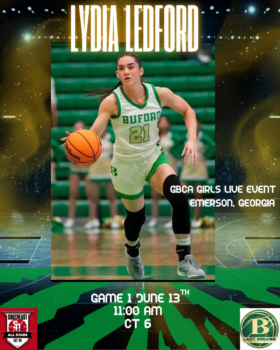 Lydia Ledford (@lydia_ledford21) on Twitter photo Georgia Live Event this weekend!! Game 1.
Super excited to compete with the best!
<a href="/Buford_WBB/">Buford Women's Basketball</a> <a href="/BrandonClayPSB/">B r a n d o n C l a y</a> <a href="/SoutheastAStars/">Southeast All Stars</a> Georgia Live Event this weekend!! Game 1.
Super excited to compete with the best!
<a href="/Buford_WBB/">Buford Women's Basketball</a> <a href="/BrandonClayPSB/">B r a n d o n C l a y</a> <a href="/SoutheastAStars/">Southeast All Stars</a>