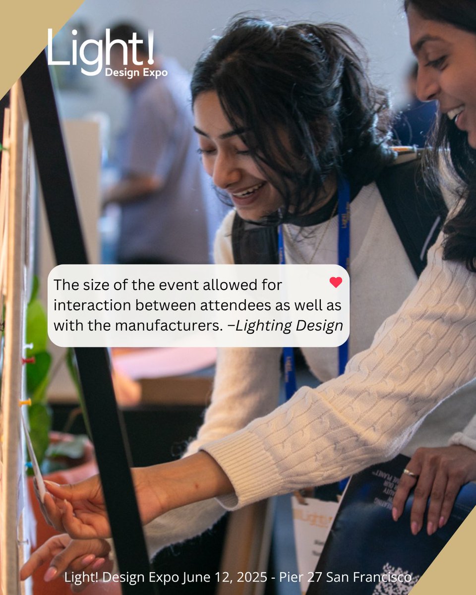 Look What People are Saying About Light Design Expo 
Attendance is FREE - Register Now: zurl.co/EKfJ

 #DesignExpo #ArchitecturalLighting #LightingDesign #Designprofessional #DesignCommunity #ArchitecturalDesign #LightingDesigner