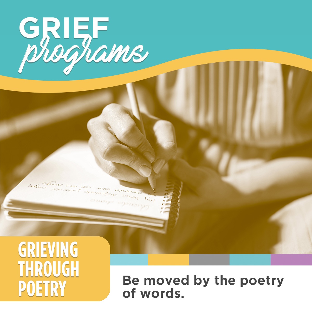 If you are grieving the death of a person in your life, join us on Thursday, June 19 as we explore grief and loss through the poetry of words.

The first step to participating is to complete a referral form at hospiceniagara.ca/program-referr…