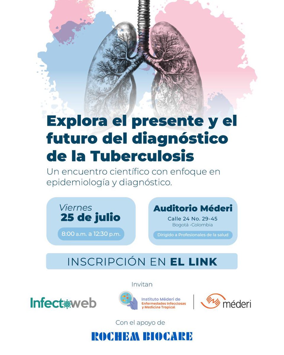 🚨 En Colombia durante el 2024 se reportaron 20.832 casos de #tuberculosis , de los cuales el 68,26% se presentaron en hombres, con mayor prevalencia en hombres de 29 a 59 años.
¡Actuemos ya! 🦠
🩺 Regístrate en el evento TBC 360° 👉 infectoweb.com/evento-tubercu…

  #tuberculosis