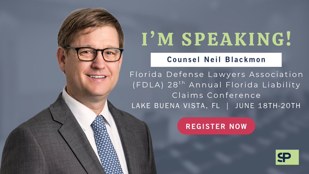 Counsel <a href="/nwblackmon/">Neil W. Blackmon</a> will be speaking at the FDLA Annual Claims Conference on emerging issues in bad faith &amp; extracontractual claims. Proud to have him representing Sandberg Phoenix at one of the top civil litigation events in the country! Learn more here: bit.ly/4e0fsXF