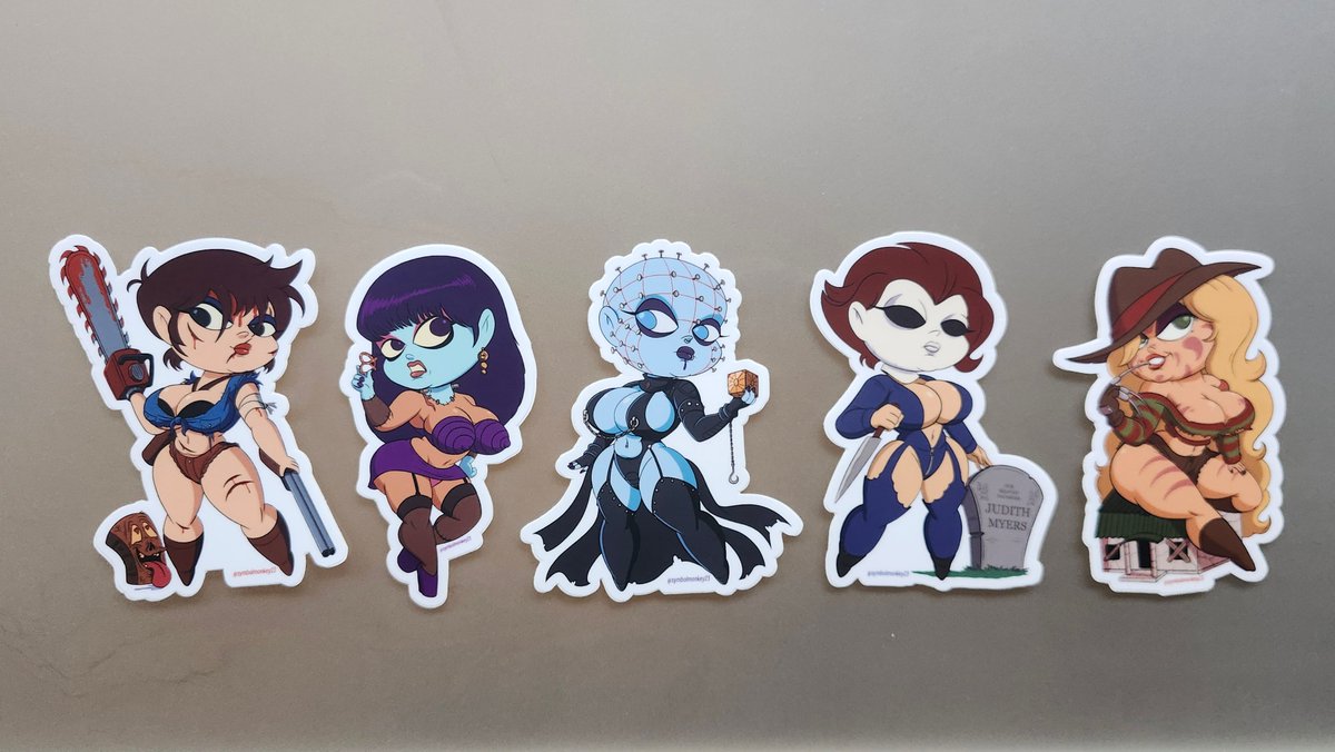 symbolmonkey23's tweet photo. Sharing my Etsy shop, here are some of the Thiccers available! https://t.co/dTHGJbsby7 Stop on by and check it out! There are a few discounted combo deals available #SmallBusiness #HorrorArt #thicc https://t.co/vH93MkuQUh