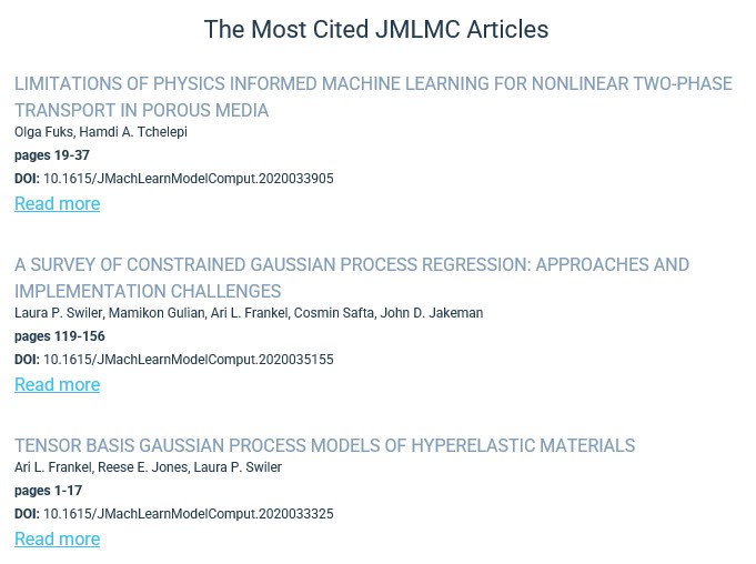 🌊 Machine Learning Research Highlights - May 2025

Which articles made the biggest splash in The Journal of Machine Learning for Modeling and Computing this month?

Editor-in-Chief: Dongbin Xiu, The Ohio State University

Full text available now: begellhouse.com/JMLMC\