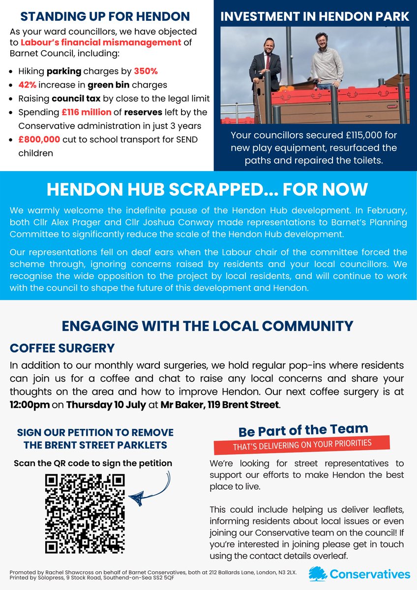 CllrPrager's tweet image. Hendon residents - keep an eye out for our In Touch leaflet which is landing on doormats across the ward over the next couple of weeks, providing a brief update to let you know what your @HendonWard Conservative councillors have been up to locally!