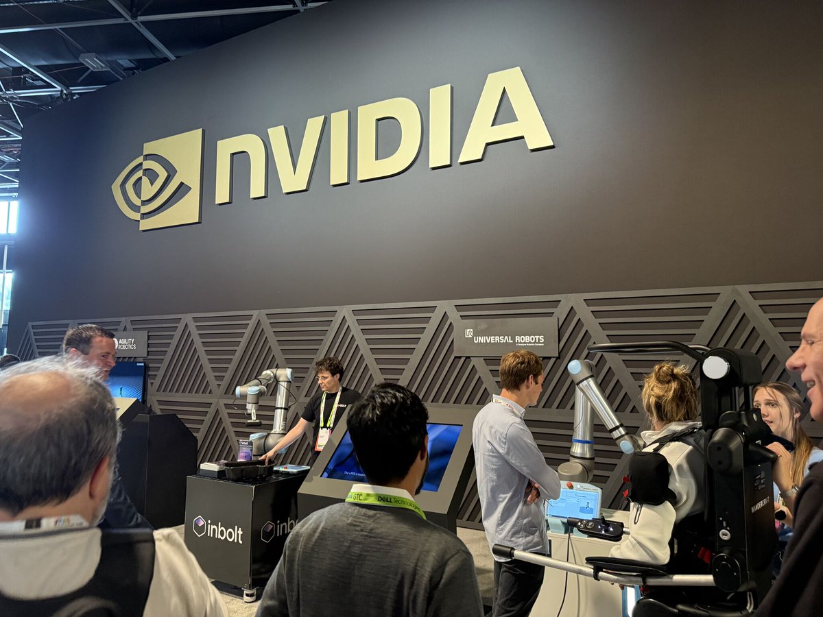tekton_dynamics's tweet photo. Today the Maihem team attend @NVIDIAGTC in Paris. It is clear, it's the perfect time to develop AI robotics! 

Here are our learnings:
🤖 Nvidia founder Jensen Huang gave an excellent keynote highlighting how AI Robotics (Physical AI) is the new wave of AI.

🧠 The latest VLA (Vision Language Action) AI models are enabling training versatile robots only using natural language and a few example demonstrations, compared to previous complex and rigid programming.

🔓 Nvidia is betting on releasing open source software for simulating, training, and deploying AI robots.

👩‍💻 Nvidia released an an entire suite of open source software tools and AI models to simulate and train AI robots on a single platform. We were particularly impressed by the simulators Isaac Lab and Metropolis, which leverage the Omniverse simulation platform.

🛠️ AI developments, labor shortages, and strategic nearshoring are making the development of AI robots in manufacturing a pressing need.