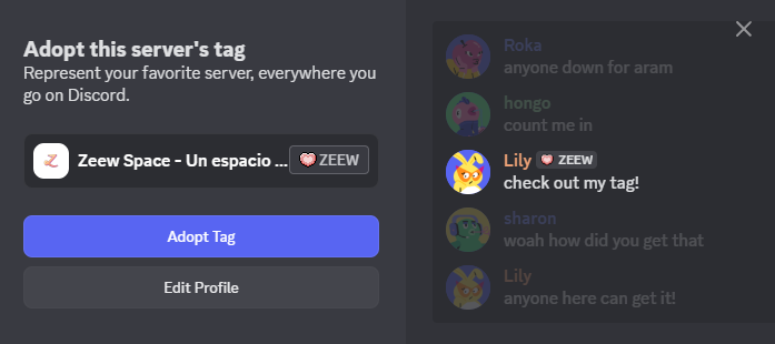 zeewspace's tweet photo. ¡Desde hoy, el tag ZEEW está disponible para todo el mundo! Gracias a quienes han contribuido a mejorar el servidor.  Nos encantará ver a la comunidad luciendo el nuevo tag

https://t.co/Zp37FFSGP7 https://t.co/KrYyH7J6oM