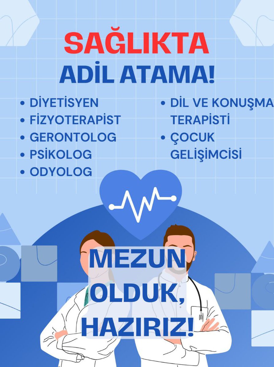 Yıllarca okuyup emek verdiğimiz mesleklerimiz için bugün adalet istiyoruz.
Psikologlar, diyetisyenler, fizyoterapistler, odyologlar ve gerontologlar olarak Sağlık Bakanlığı atamalarında yok sayıldık.

🔸 Geçmiş yıllarda yüzlerle ifade edilen kadro sayıları bu yıl 30’lara düştü.