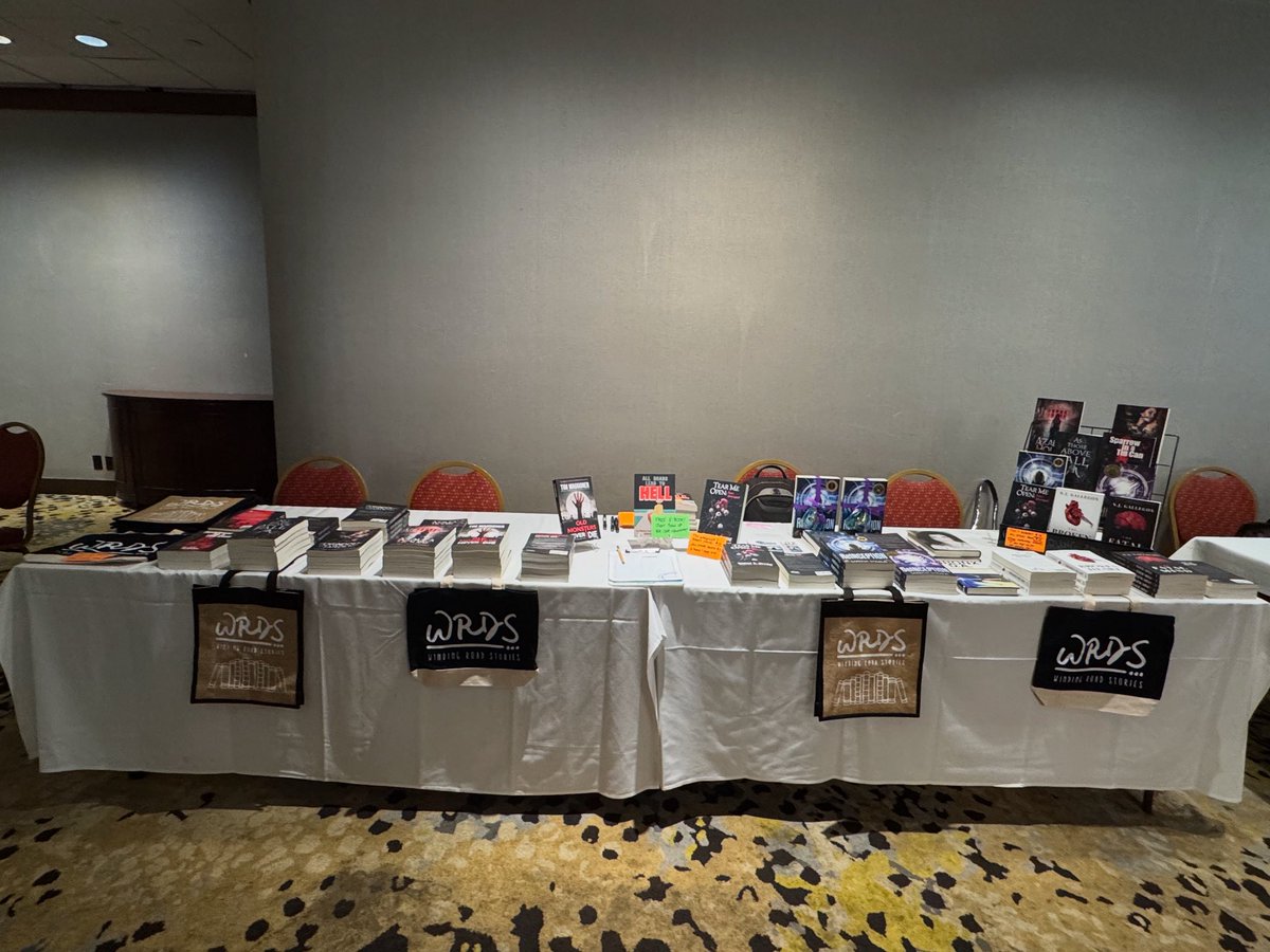 I’m at my first <a href="/StokerCon/">StokerCon</a> come to <a href="/WRDStories/">Winding Road Stories</a> in the dealer room to say hi!! I will also be doing a reading Saturday at 9 AM and be at the mass author signing!!