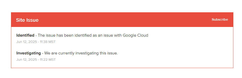 Long site downtime. Keep your webcams on hold.
