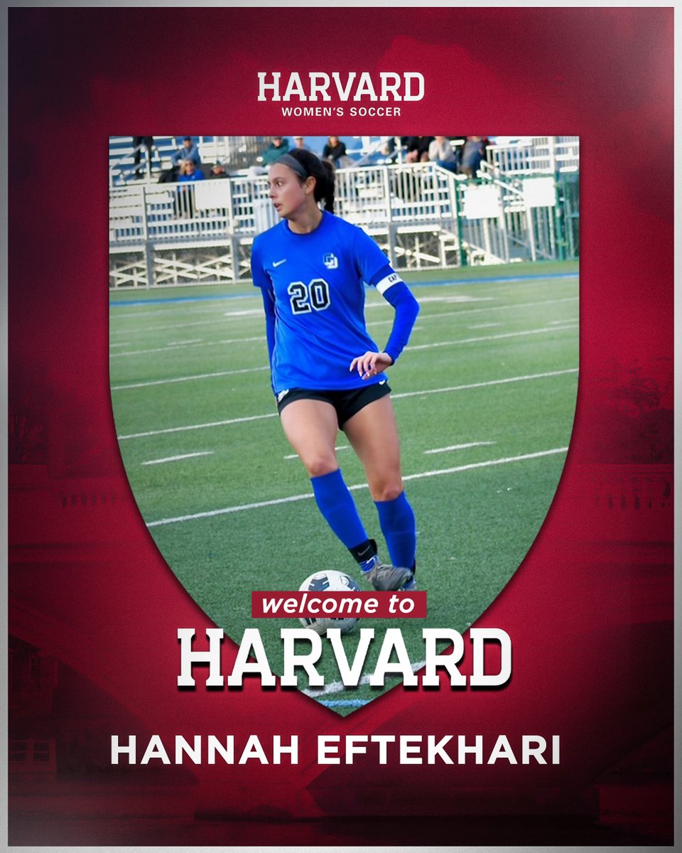👏 Welcome to Harvard!

➡️ Hannah Eftekhari
➡️ Midfielder

📰 tinyurl.com/2cnkno9x

#GoCrimson #OneCrimson