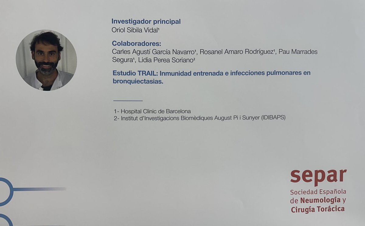 Oriol Sibila (@osibila) on Twitter photo Muy agradecidos a <a href="/SeparRespira/">SeparRespira</a> por financiar nuestra investigación en #Bronquiectasias en el <a href="/hospitalclinic/">Hospital Clínic</a> <a href="/idibaps/">IDIBAPS</a> #separbilbao2025 Muy agradecidos a <a href="/SeparRespira/">SeparRespira</a> por financiar nuestra investigación en #Bronquiectasias en el <a href="/hospitalclinic/">Hospital Clínic</a> <a href="/idibaps/">IDIBAPS</a> #separbilbao2025