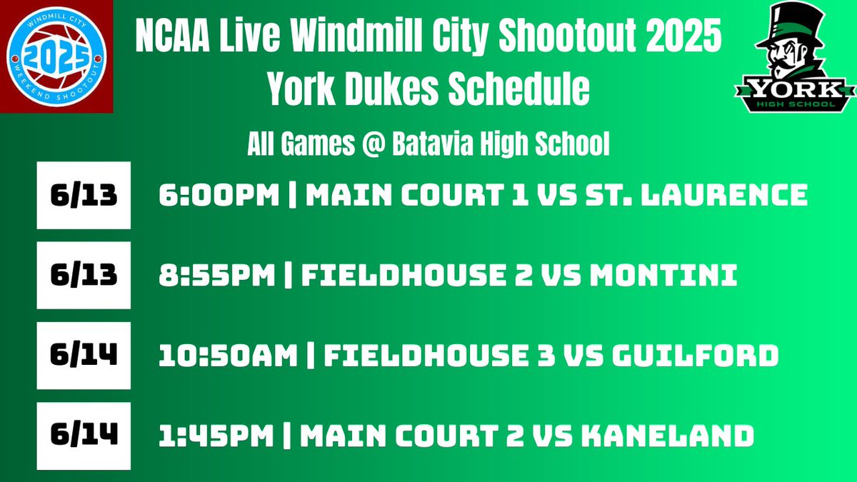 Olivia Silkaitis (@oliviasilkaitis) on Twitter photo Excited to play with <a href="/YDGirlsHoops/">York Girls Basketball</a> this weekend at Batavia! Here is my schedule for Friday and Saturday! <a href="/WCW_NCAA_Live/">Windmill City Weekend Shootout 2025</a> Excited to play with <a href="/YDGirlsHoops/">York Girls Basketball</a> this weekend at Batavia! Here is my schedule for Friday and Saturday! <a href="/WCW_NCAA_Live/">Windmill City Weekend Shootout 2025</a>