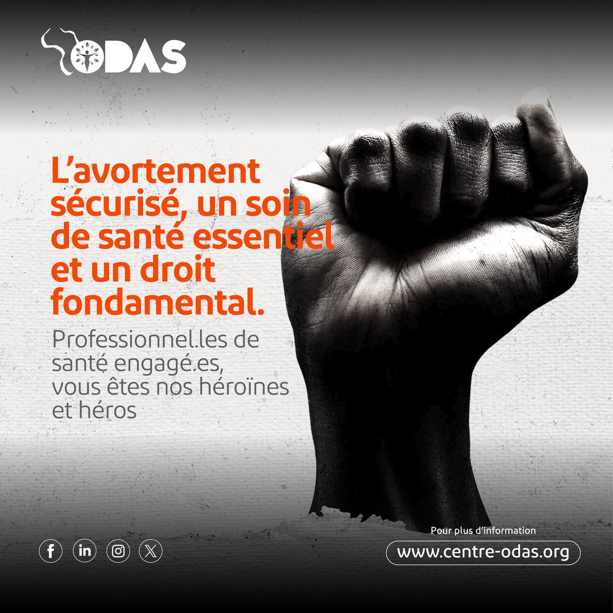 CentreOdas's tweet photo. 🩺 ce symbole ou celui-ci 🏥 te dit quelque-chose?

Elles et ils :
- Sauvent des vies, chaque jour
- Choisissent la justice
- Défendent le droit des femmes à disposer de leur corps

Ce sont les professionnel·les de santé engagé·es pour l’avortement sécurisé, un soin de santé essentiel et un droit fondamental dans notre région.

À toutes celles et ceux qui protègent, soignent et militent pour la bonne cause au sein du Mouvement ODAS, MERCI 🙏

#VoixDesODASieuses 
#MouvementODAS #DroitsDesFemmes #AvortementSécurisé #JusticeReproductive #AutonomieCorporelle