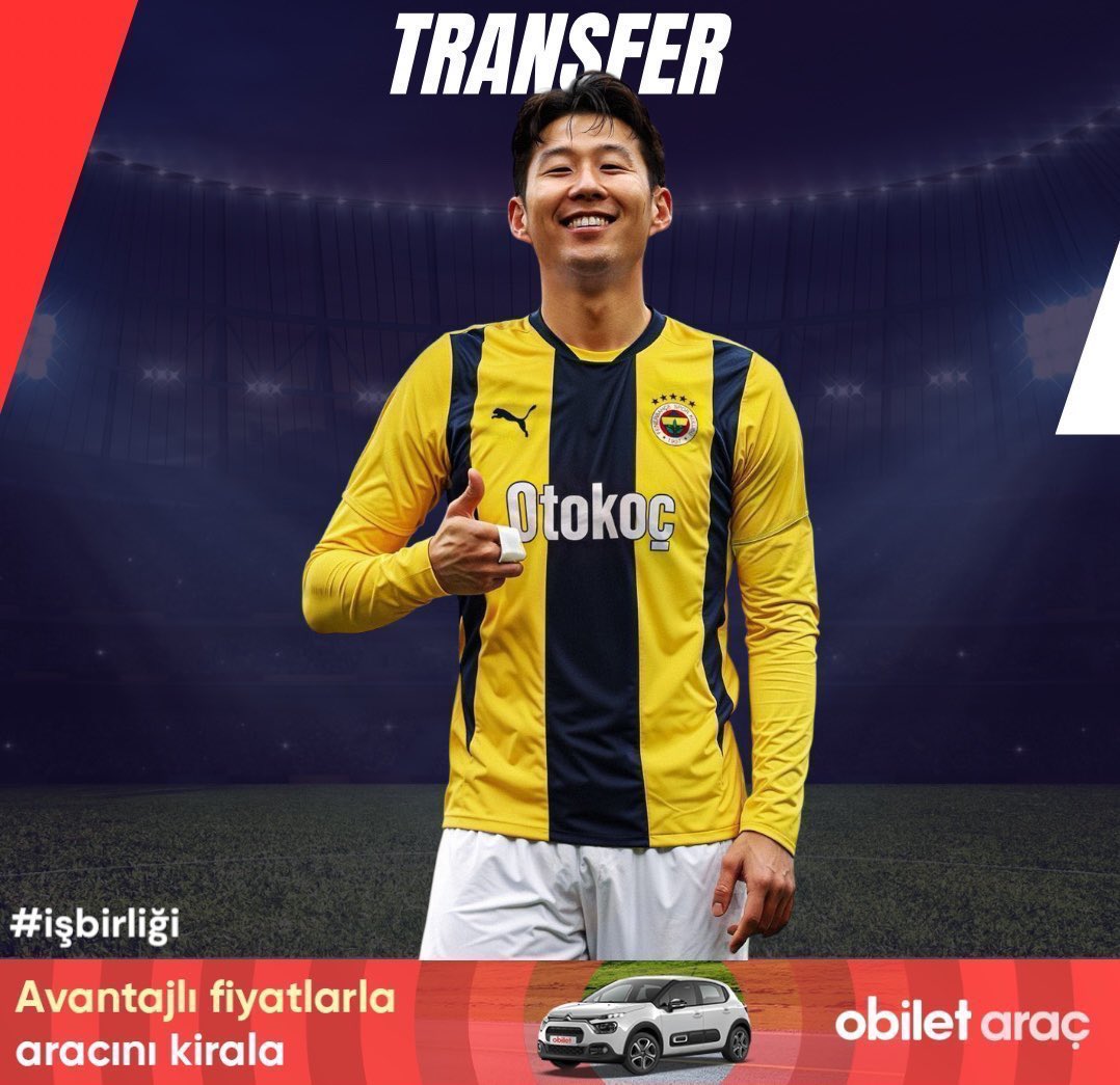 🔵🟡 Fenerbahçe, Heung Min Son için Tottenham ile görüşmelere başladı. 
(🔗Fanatik)

🧑🏻Yaş: 32                     🏟 652 Maç
🇰🇷Uyruk: G Kore        ⚽ 238 Gol
🛡Mevki: Kanat           🎯 115 Asist