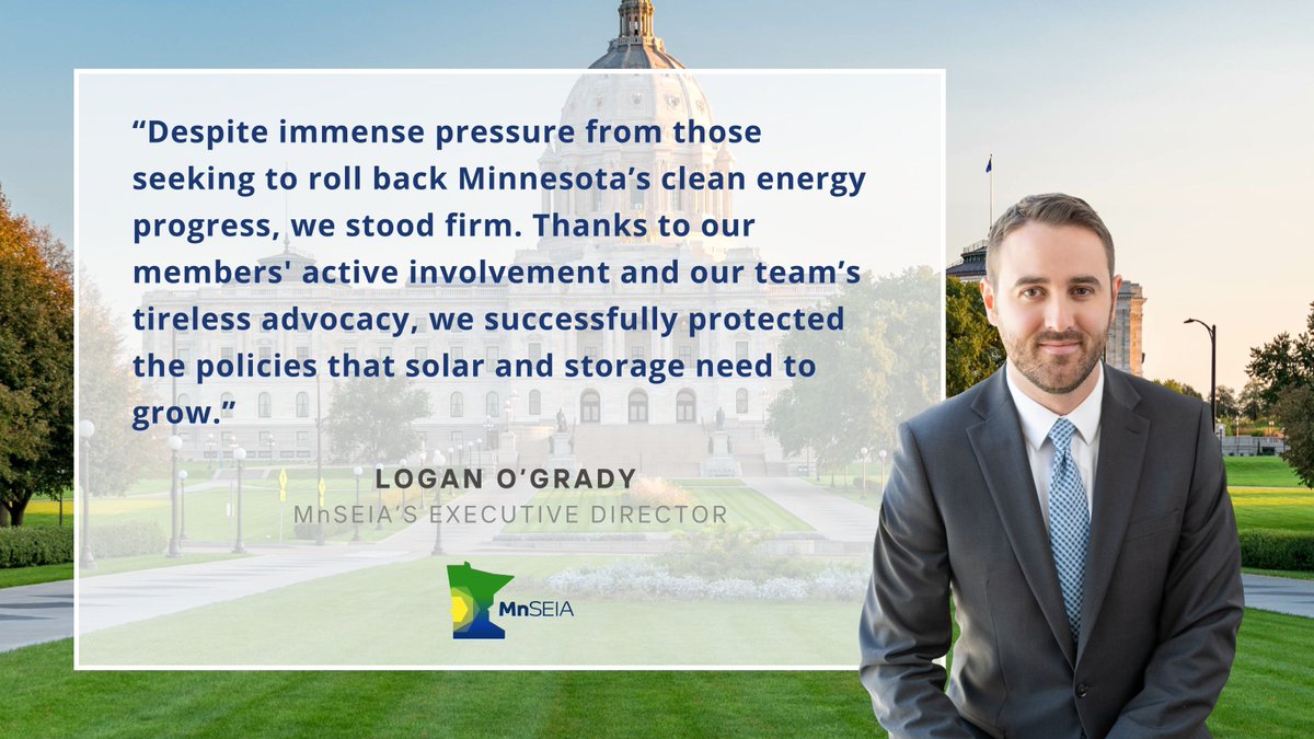 MnSEIA had a consistent presence at the Capitol this session. With 50+ members testifying or submitting comments, the industry defended key clean energy policies in a tough year.

📖 Read MnSEIA’s session recap:  buff.ly/I1QpU2l

#Solar #MNLeg #EnergyTwitter