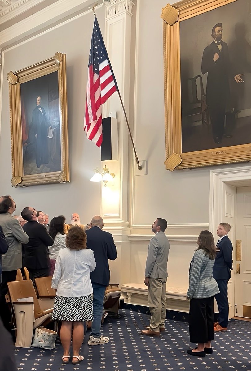 NHHouseofReps's tweet image. As is tradition, we started House Session today with the Pledge of Allegiance led by Rep. Katy Peternel of Wolfeboro. Kurtis Sheffer from Brookfield sang the National Anthem. He had a fantastic voice!