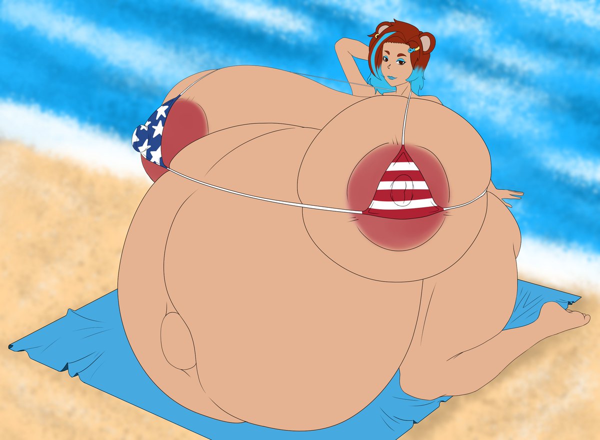 Flat color commission for <a href="/Raikoradical/">Rei</a>'s Otter gal~! Having a relaxing day at the beach while being all big and heavy~!
