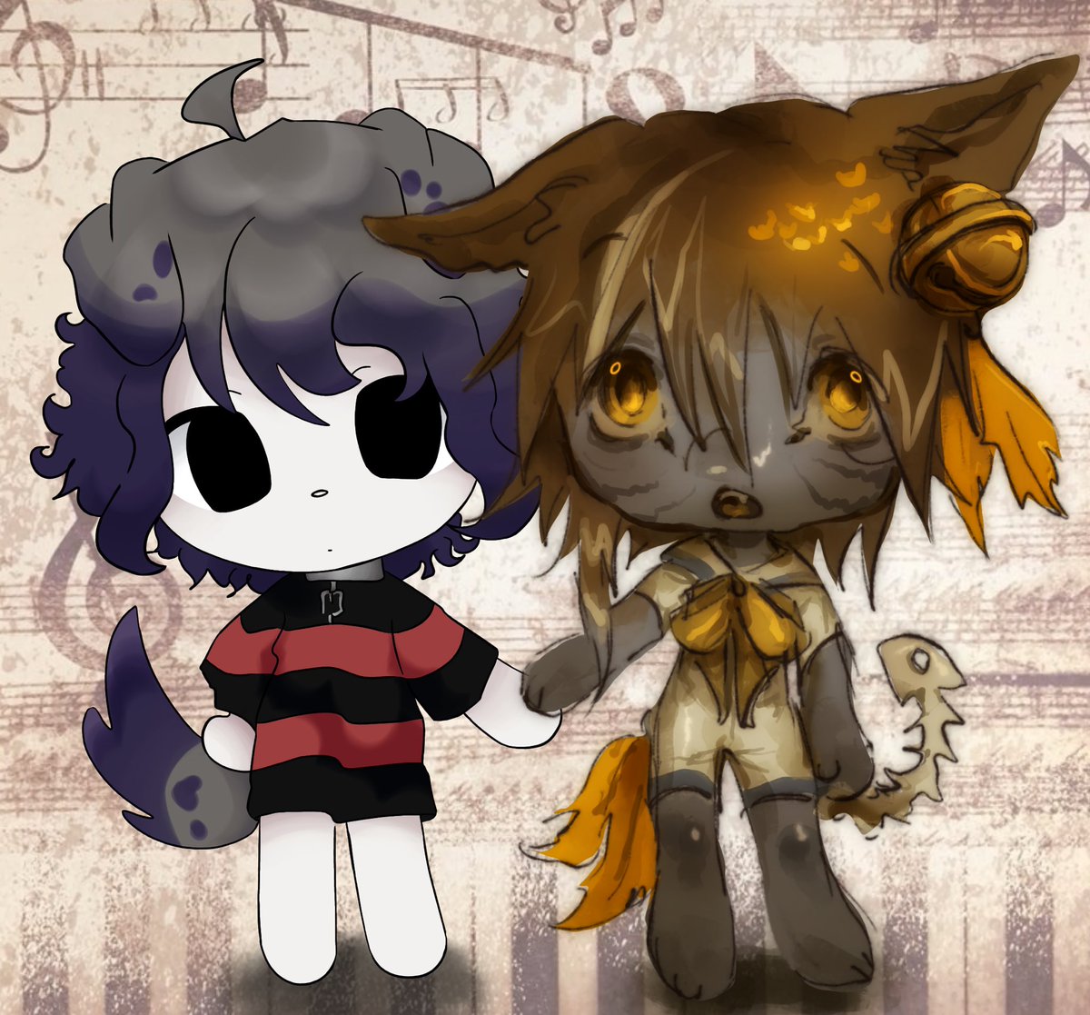I64wo's tweet image. collab w @blasivka :D i’m so happy i could do that trend w them they’re adorable hehhh.
#oc #moots #artmoots #collab