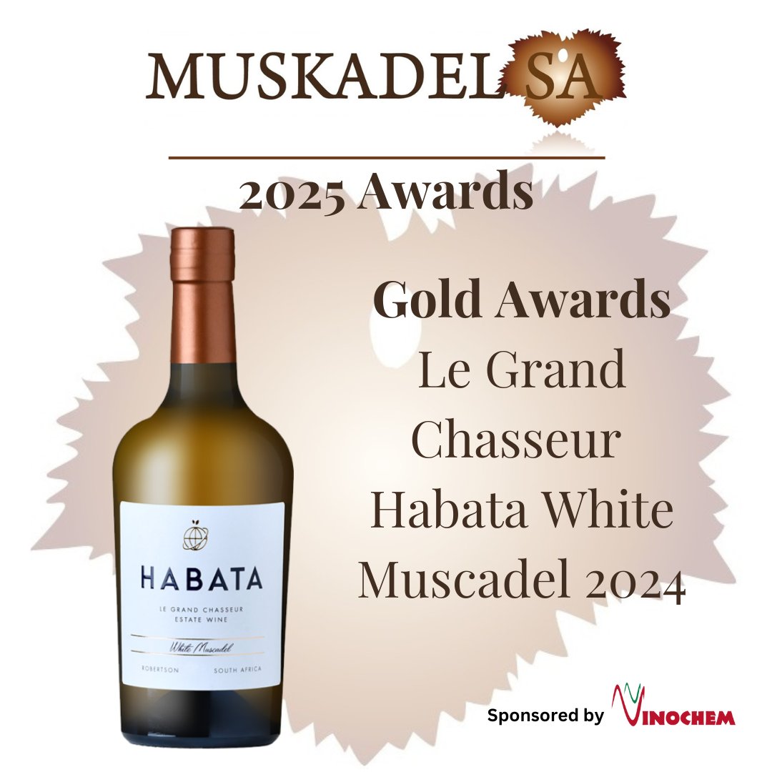 Yolandi de Wet (@yolandidewetpr) on Twitter photo 2025 #MuskadelSAAwards #Gold for Le Grand Chasseur Habata White Muscadel 2024 -Congratulations! Thank you Vinochem for your financial support. #Cheers #SouthAfrica #Wine 2025 #MuskadelSAAwards #Gold for Le Grand Chasseur Habata White Muscadel 2024 -Congratulations! Thank you Vinochem for your financial support. #Cheers #SouthAfrica #Wine