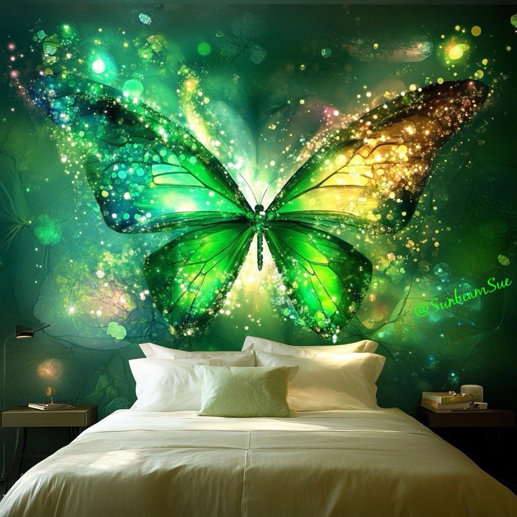 SunbeamSue's tweet photo. “Borboletas verdes são sonhos que aprenderam a voar, é a esperança dando o sinal de que a transformação já começou.” 
#NatureSigns #Healing  #SpiritualGrowth
#NewBeginnings 

   🍃💚 Have a Sweet Day 💚🍃 https://t.co/VfoK9uYW4a