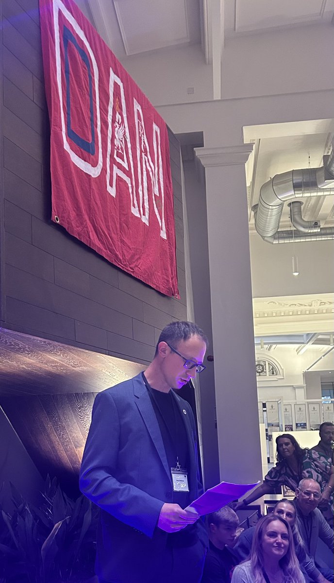 1/2 Incredibly moving book launch of LFC Stories by Dan Kay. The speeches demonstrate just what a huge loss everyone feels. I met Dan through his attendance at the Hillsborough Inquests. His daily coverage in the Liverpool Echo as the truth was finally exposed meant so much not