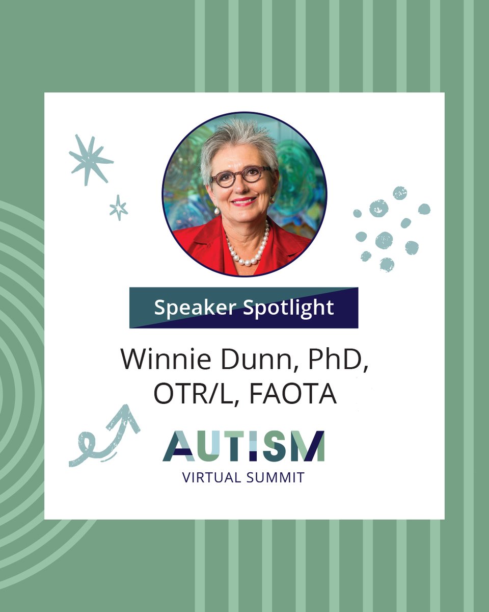 #OTs will be excited about this speaker at our #AutismVirtualSummit...

Dr. Winnie Dunn is a Distinguished Professor of #OT Education at <a href="/Mizzou/">Mizzou</a> &amp; the author of Sensory Profile 2! 

In her session, she'll focus on sensory patterns of #Autistic individuals. spr.ly/60174KURS