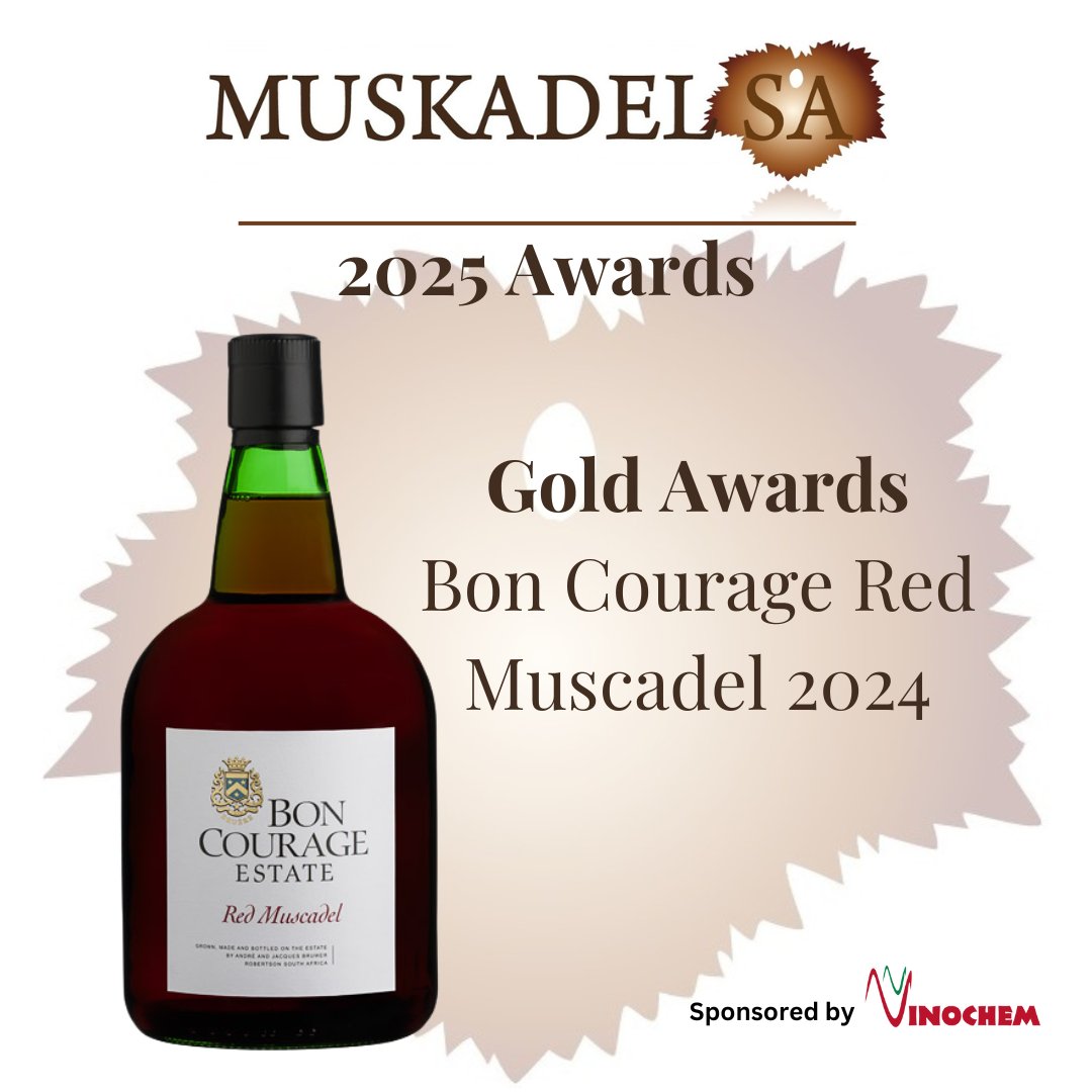 Yolandi de Wet (@yolandidewetpr) on Twitter photo 1. 2025 #MuskadelSAAwards two #Gold for <a href="/BonCourageWines/">Bon Courage Estate</a> with Bon Courage White Muscadel 2024 & Bon Courage Rooi Muscadel 2024 - Congratulations! Thank you Vinochem for your financial support. #Cheers #SouthAfrica #Wine 1. 2025 #MuskadelSAAwards two #Gold for <a href="/BonCourageWines/">Bon Courage Estate</a> with Bon Courage White Muscadel 2024 & Bon Courage Rooi Muscadel 2024 - Congratulations! Thank you Vinochem for your financial support. #Cheers #SouthAfrica #Wine