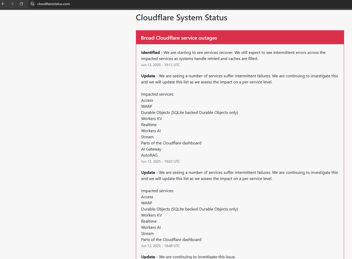 maxintapp's tweet photo. @Cloudflare is down, @supabase is down, @maxintapp is not accessible for users...single point of failure? #SPoF https://t.co/lEkO2IDqZ7
