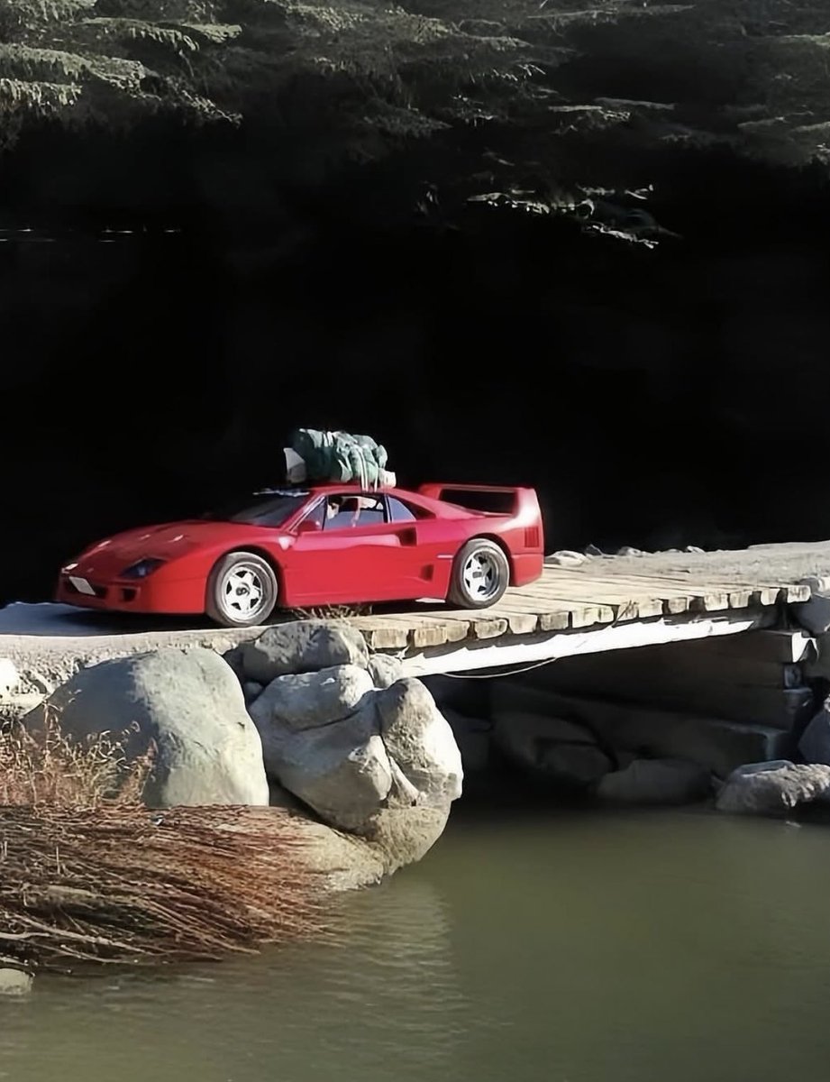 motorforms's tweet photo. In 2014 Takeshi Kimura took his Ferrari F40, worth over $3 million, on a solo camping trip into the forests of Japan. https://t.co/MU0prmQxKY