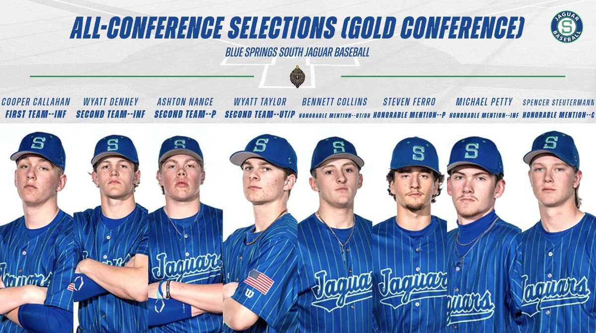 Congratulations to the following members of our program for being selected to the KC Suburban Gold Conference Baseball Team this spring.