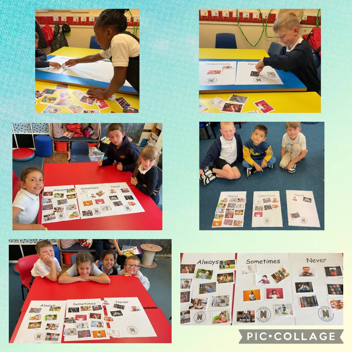Dosbarth Angel justified their choices in an 'Always/Sometimes/Never' activity today based upon things that are happy AND healthy. They learned that we have different opinions and that all opinions are valued! #sfparticle12 #sfphwb