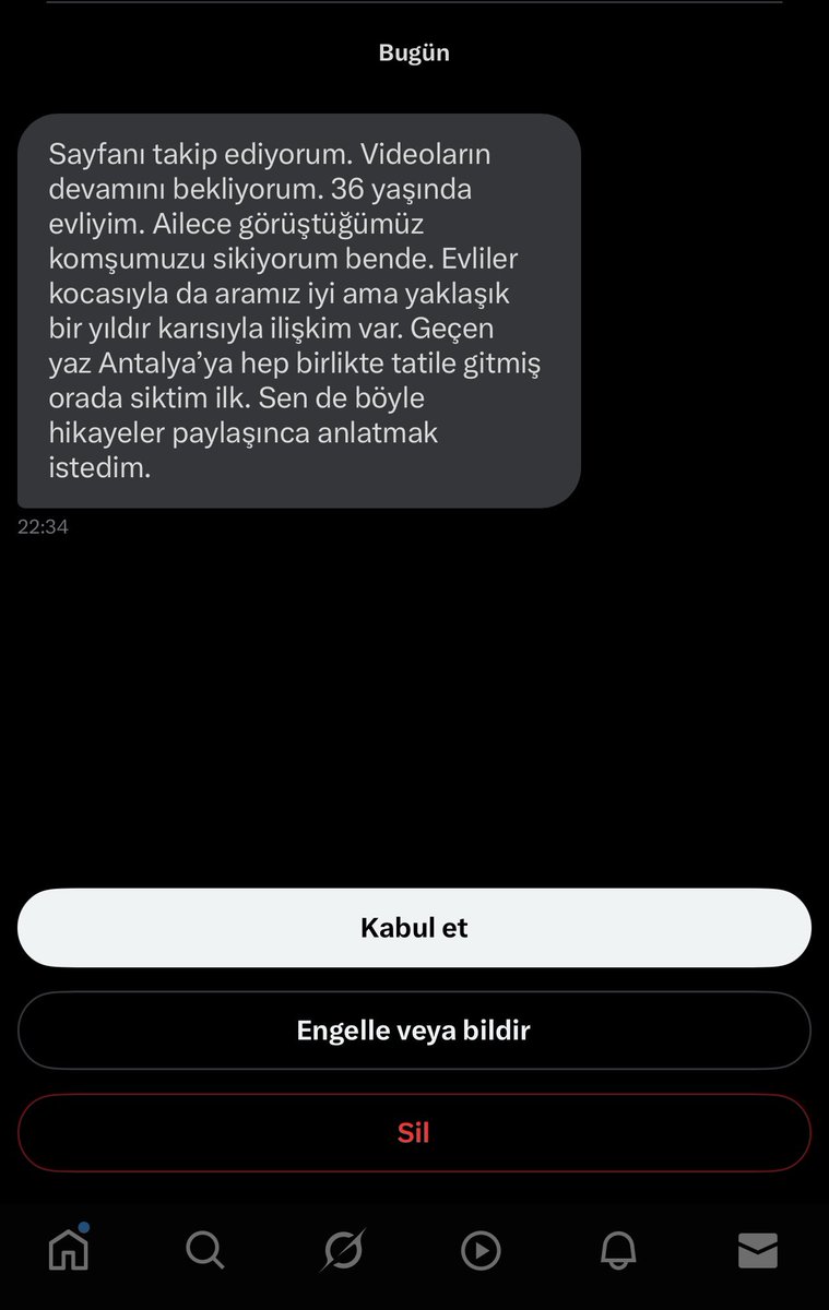 Az önce dmden böyle bir mesaj aldım. İtiraflar gelmeye devam ederse, sayfayı itiraf sayfasına dönüştürebilirim. #evlicift #evligizli #istanbulsex #swinger #eşindengizli #EvliKadın #tekerkek #ensest #itiraf #itirafet #itirafsayfası