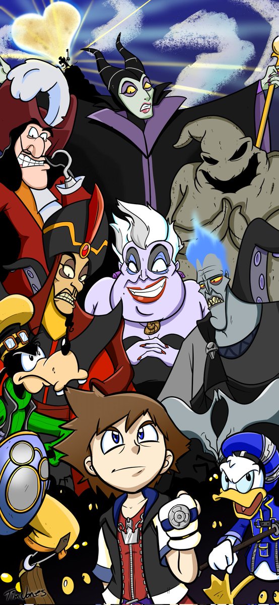 TimJones296's tweet image. One of things that's sorely missing from KH2 and KH3 is a nefarious council of Disney villains working together to destroy Sora. It's why I love Kingdom Hearts 1 so much