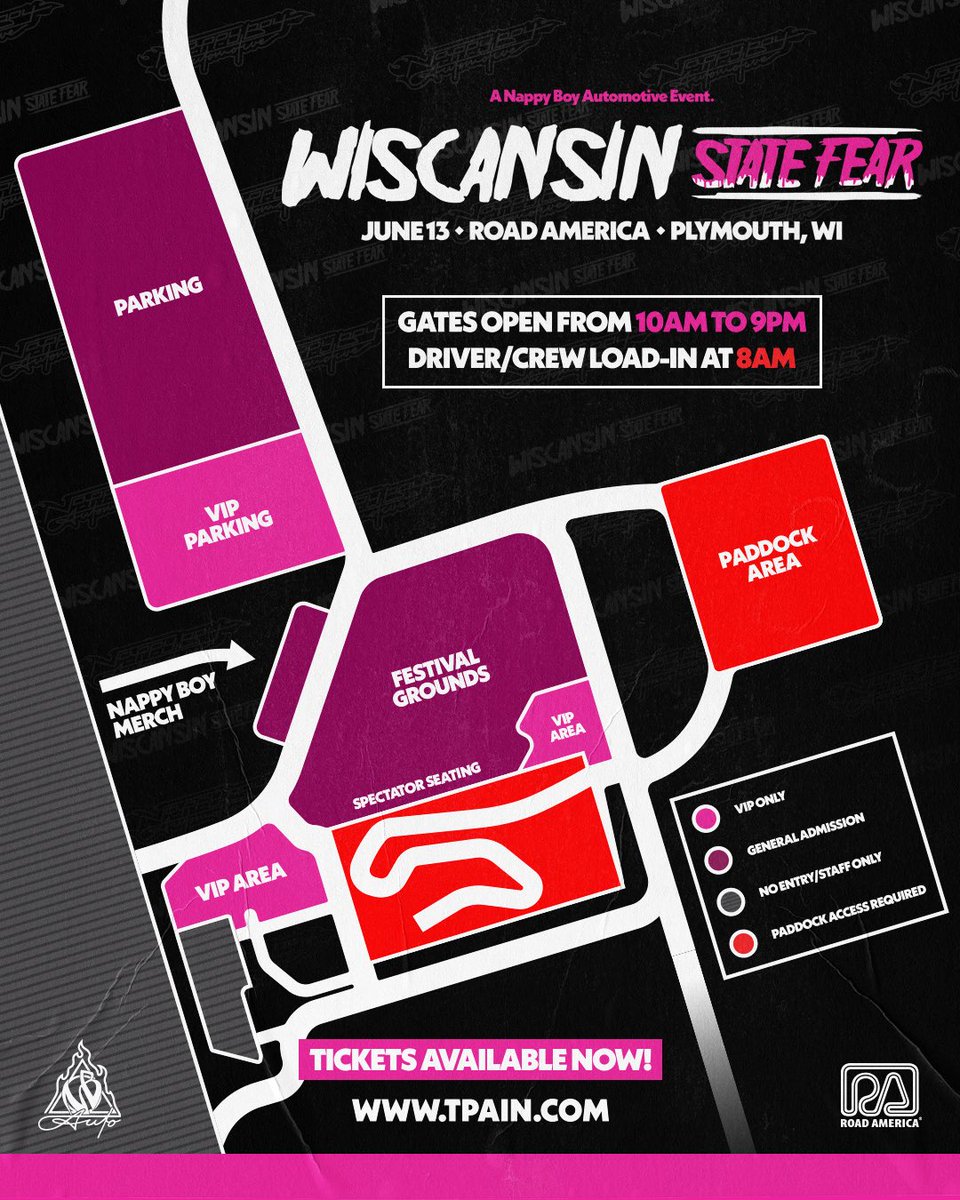 NappyBoyAuto's tweet image. 🔥ONE DAY AWAY🔥

WISCANSIN STATE FEAR kicks off TOMORROW at 10am and we are excited to see everyone come together to have a great time🤟🏿. Tickets for tomorrow are still live, but they are going fast. Don’t miss out on drifting, karaoke, carnival rides and of course a weekend you…