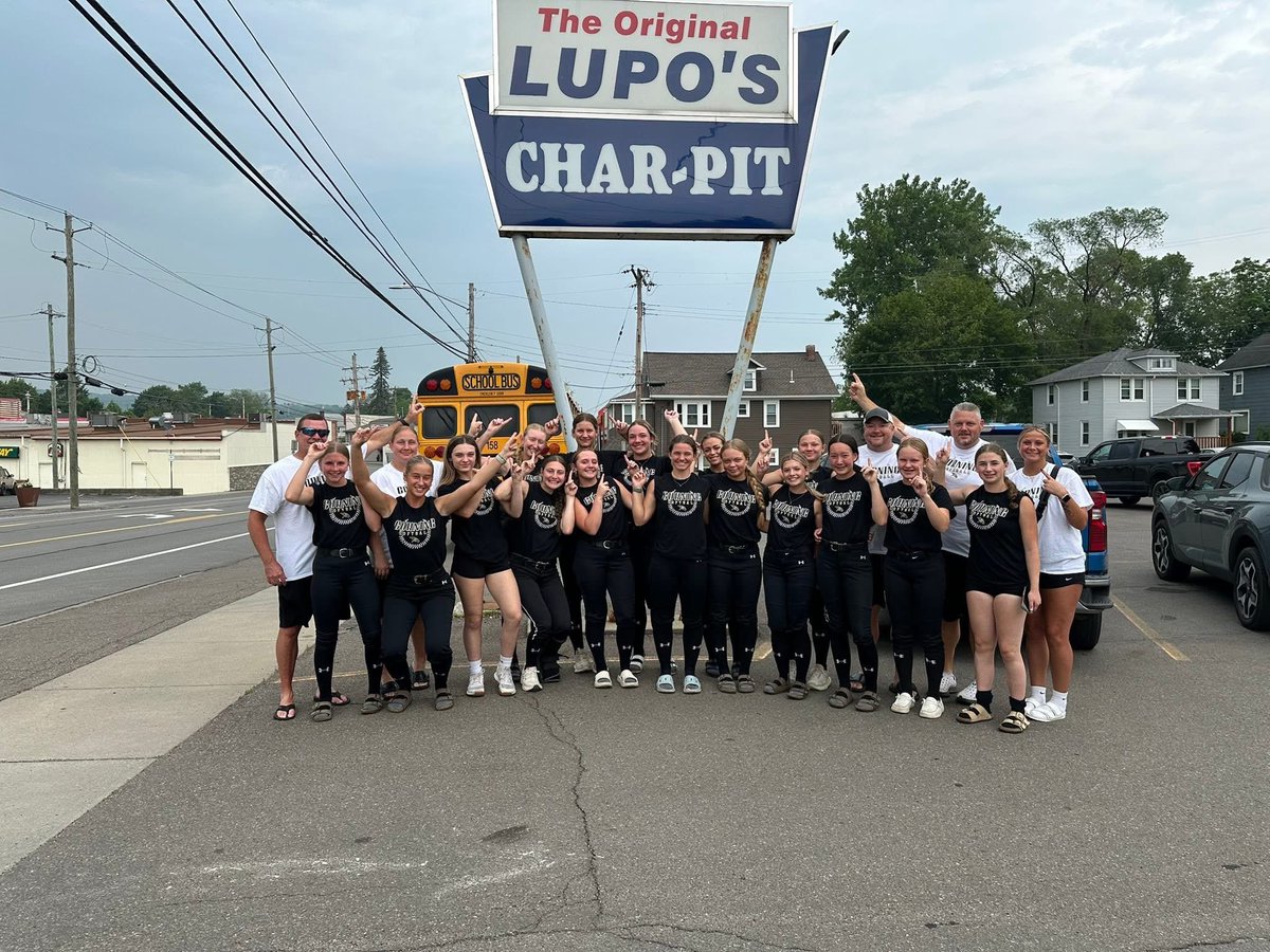 Dress Rehearsal at Greenlight Networks Grand Slam Park Today before the NYS Class AAA State Semifinals on Friday at 2:30 pm and Of Course Lupo’s Char-Pit (Home of the Best Speidie Sub) for Our Team Lunch for the Win 🥎🖤💛💪🏻