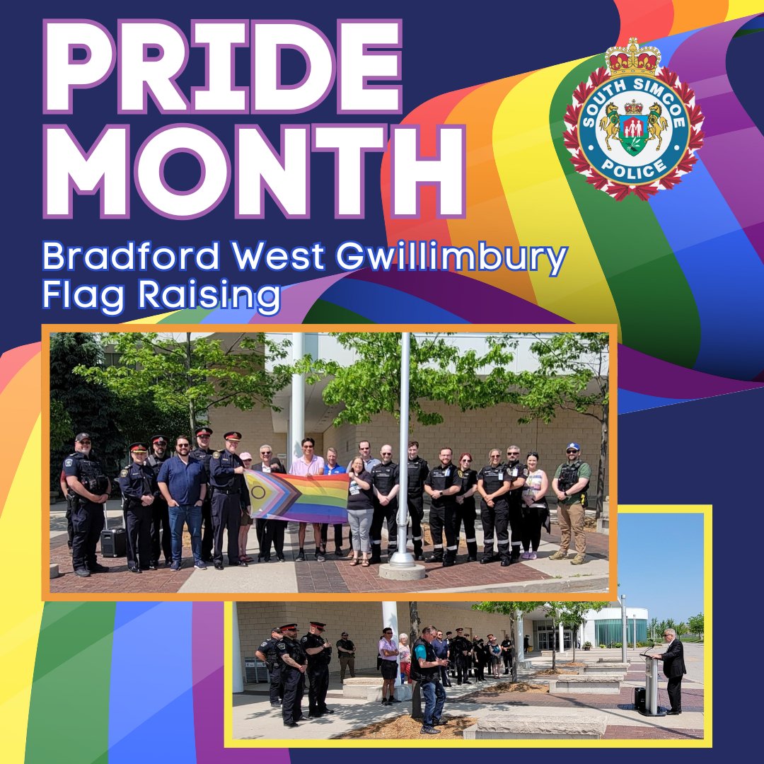 South Simcoe Police (@southsimcoeps) on Twitter photo Today, South Simcoe Police members were honoured to join <a href="/TownofBWG/">Town of BWG</a> Mayor James Leduc, Council and community members for the Pride Flag Raising Ceremony at the BWG Leisure Centre. We are proud to support events that celebrate diversity, inclusion, and acceptance. #HappyPrideMonth Today, South Simcoe Police members were honoured to join <a href="/TownofBWG/">Town of BWG</a> Mayor James Leduc, Council and community members for the Pride Flag Raising Ceremony at the BWG Leisure Centre. We are proud to support events that celebrate diversity, inclusion, and acceptance. #HappyPrideMonth