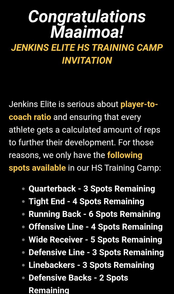 Maa'imoa Meffi Havili (@havilimoa76439) on Twitter photo I’d like to the #JenkinsCamp for the invitation, let’s get that work in
<a href="/GrangerFB_WVC/">Granger Football</a>
<a href="/petesmolin/">Pete Smolin</a>
<a href="/247recruiting/">247Sports Recruiting</a>
<a href="/All_Poly_Sports/">All Poly Sports</a> I’d like to the #JenkinsCamp for the invitation, let’s get that work in
<a href="/GrangerFB_WVC/">Granger Football</a>
<a href="/petesmolin/">Pete Smolin</a>
<a href="/247recruiting/">247Sports Recruiting</a>
<a href="/All_Poly_Sports/">All Poly Sports</a>