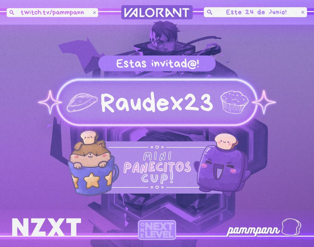 Vamos a estar el 24 de junio en el torneo de <a href="/pammpann/">Pam╰(*´︶`*)╯🍞</a> ! 
Muchas gracias por la invitación ☺️ <a href="/NZXTLATAM/">NZXT LATAM</a> <a href="/NZXT/">NZXT</a>