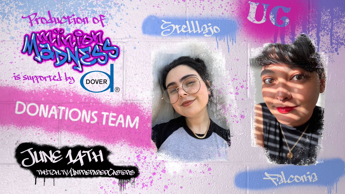 UnprepCasters's tweet image. Minion Madness would not be possible without the support of our behind the scenes team. From donations to overlays to twitch moderation, we want to recognize our amazing crew who to brings this stream to life. We’d also like to thank @doverpubs for supporting the production!