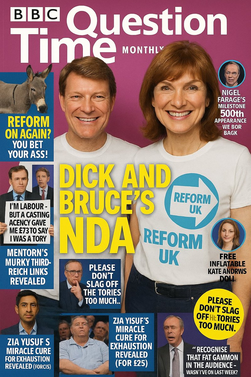 Oh go on, then  as it's Question Time #bbcqt