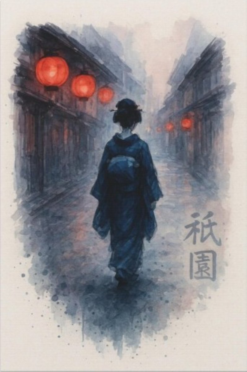 MBeechDesign's tweet photo. Canvas Print, Geisha Walking under Glowing Lanterns, Ink-Wash Painting Style, Japanese Art Decor, Wall Art Home Decor, Kyoto Inspired https://t.co/IoscGBTA4v via @Etsy 

#GeishaStyle #HanamiKoji #GionDistrict
#KyotoVibes #TraditionalJapaneseArt
#GeishaWalk #RedLanterns #paperlanterns
#JapaneseInkArt #Gion祇園 #InkWashArt #WatercolorStyle #wallart #canvasart