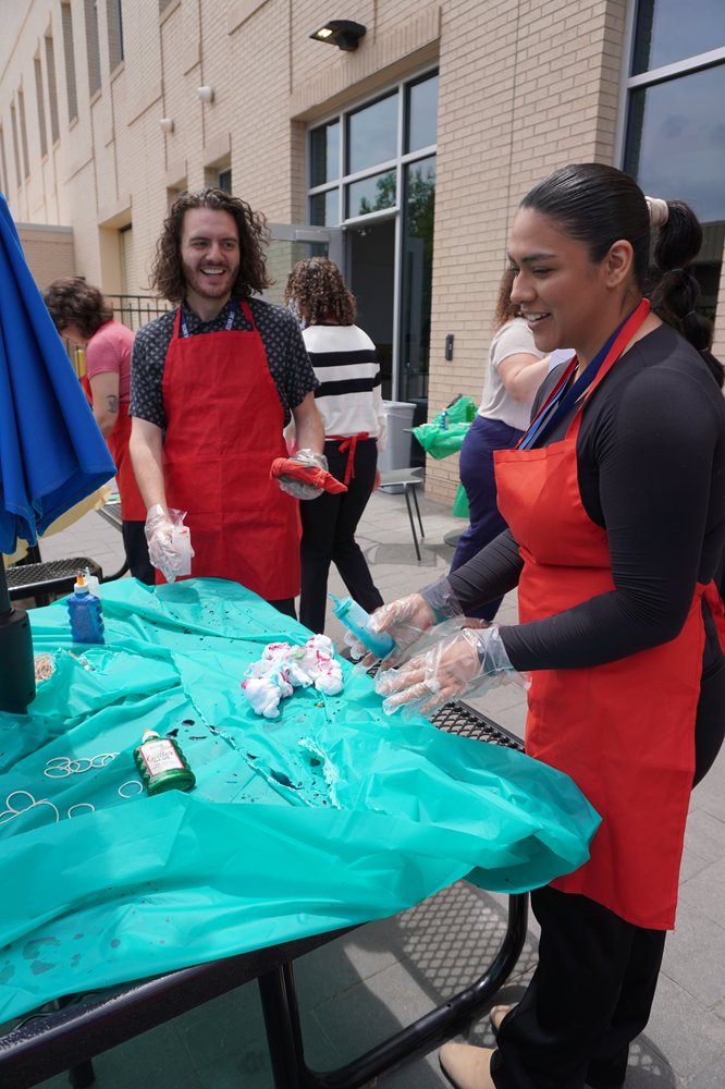 We spent the day tie-dyeing and creating signs in preparation for the #Pride parade on June 28. It was a meaningful opportunity to come together, embrace a bit of creative messiness in the workplace and celebrate all those who call Colorado home. 🌈 #PrideMonth #CommunityUnited