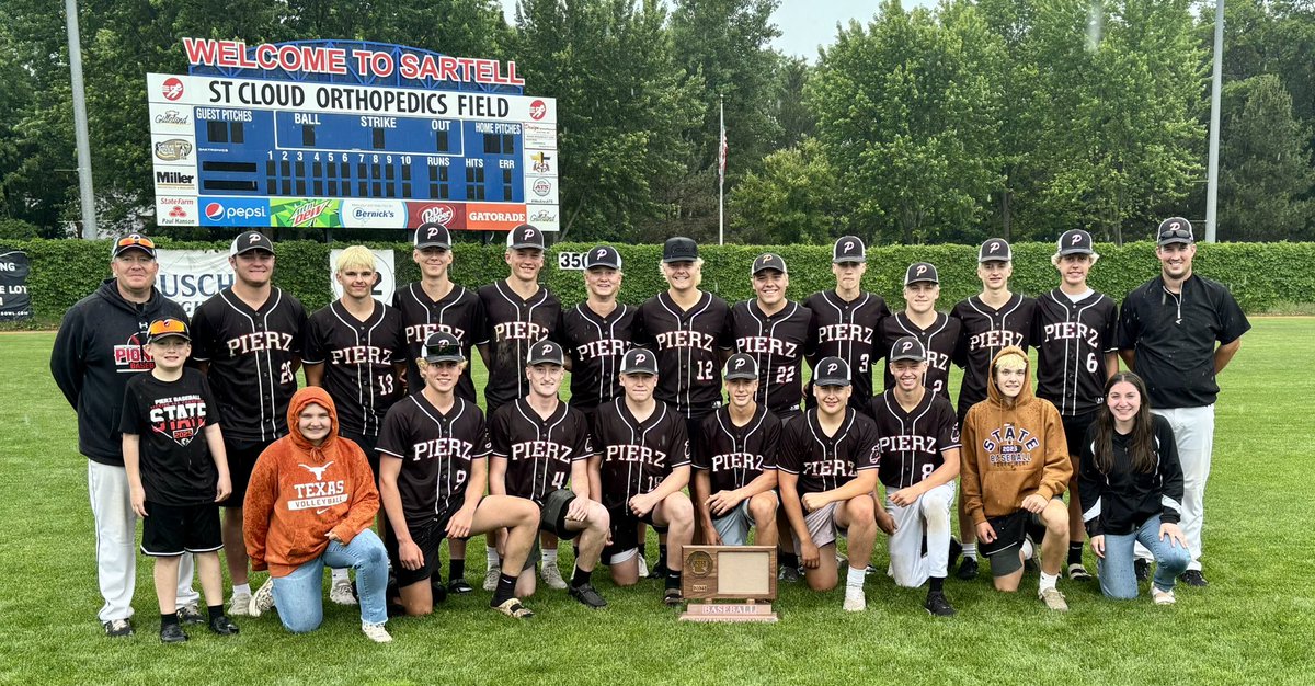 Rick Grammond (@rgrammond) on Twitter photo The <a href="/pierzpioneers/">Pierz Activities</a> beat Maple River 7-1 in the Class AA Consolation Semifinal. The 5th place game was rained out. WP Nate Solinger CG 1r 6h 4K. Grady Young 2-4 2B, Brecken Andres 1-1 2 rbi, Bo Woitalla 1-1 2B, 2 hp, Sawyer Lochner 1-3 2B, 2 runs. Pierz finished 5th in AA (17-10). The <a href="/pierzpioneers/">Pierz Activities</a> beat Maple River 7-1 in the Class AA Consolation Semifinal. The 5th place game was rained out. WP Nate Solinger CG 1r 6h 4K. Grady Young 2-4 2B, Brecken Andres 1-1 2 rbi, Bo Woitalla 1-1 2B, 2 hp, Sawyer Lochner 1-3 2B, 2 runs. Pierz finished 5th in AA (17-10).